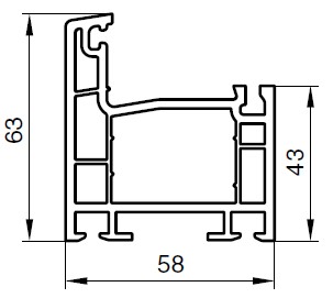 Профиль NOVOLINE TENDER 2023 58-3К, коробка 63, 6.5 м