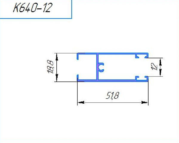 Тяжелый 640-12Т Профиль створка гориз (вер-низ), шт=6м