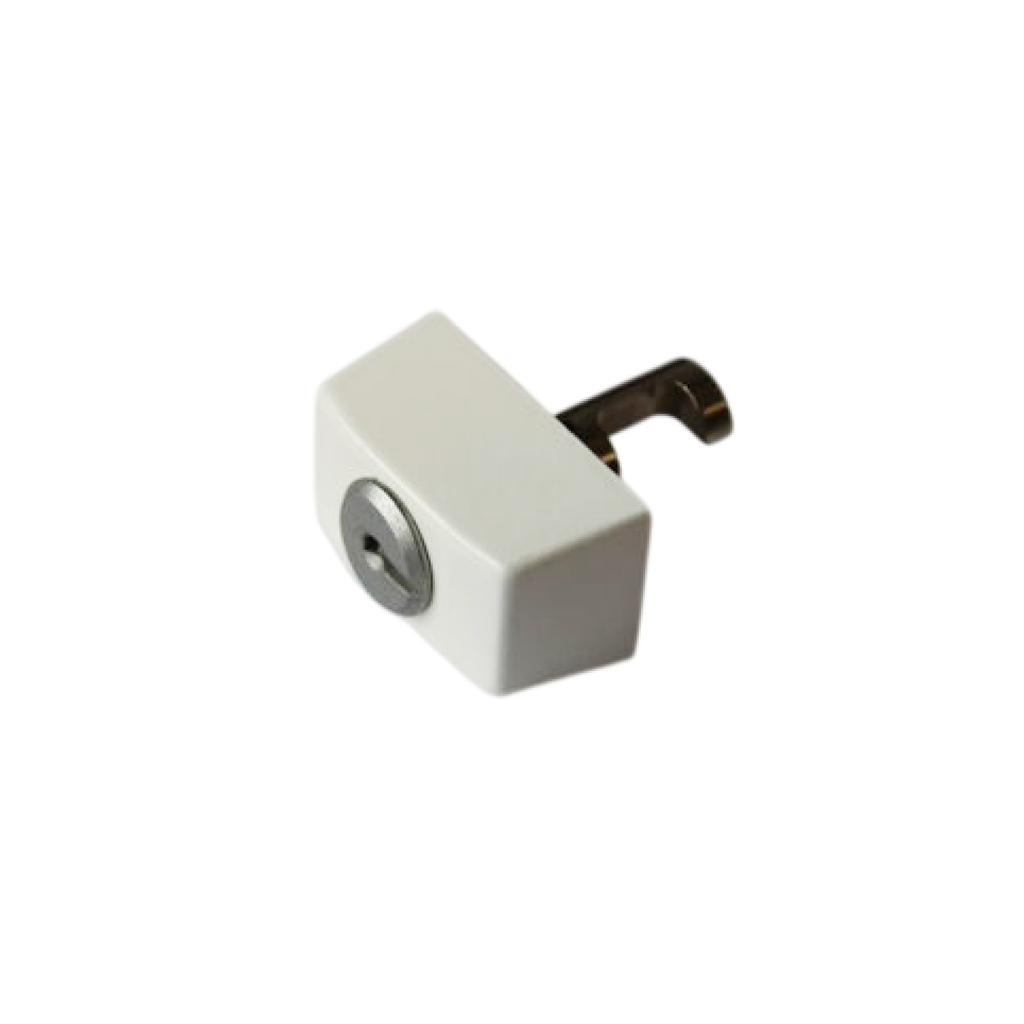 Блокиратор поворота спрофильным цилиндром (детский замок) БЕЛЫЙ 728819